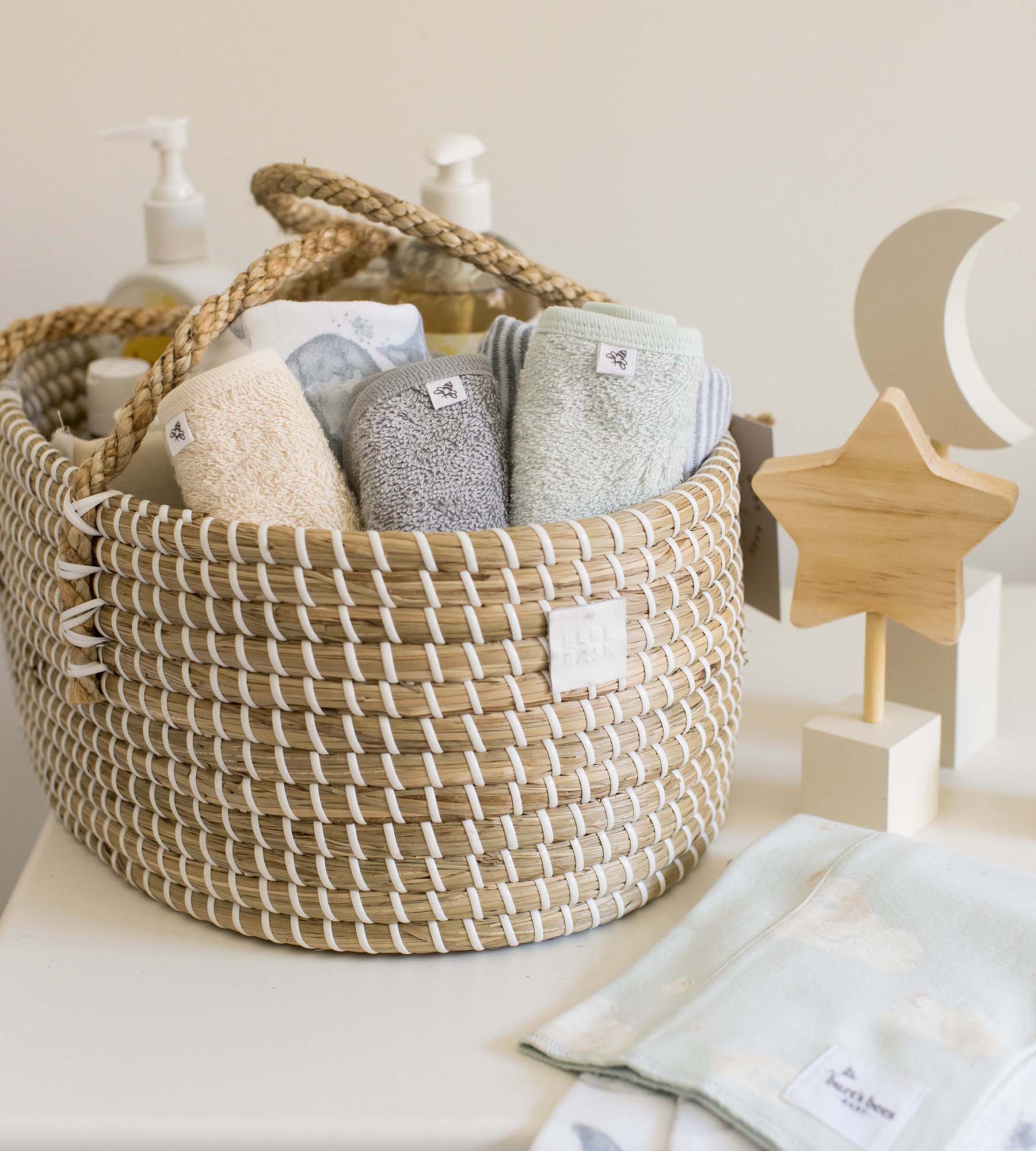 Organic Cotton Woven Terry Solid Washcloths 3 Pack - Quarry - Image 3