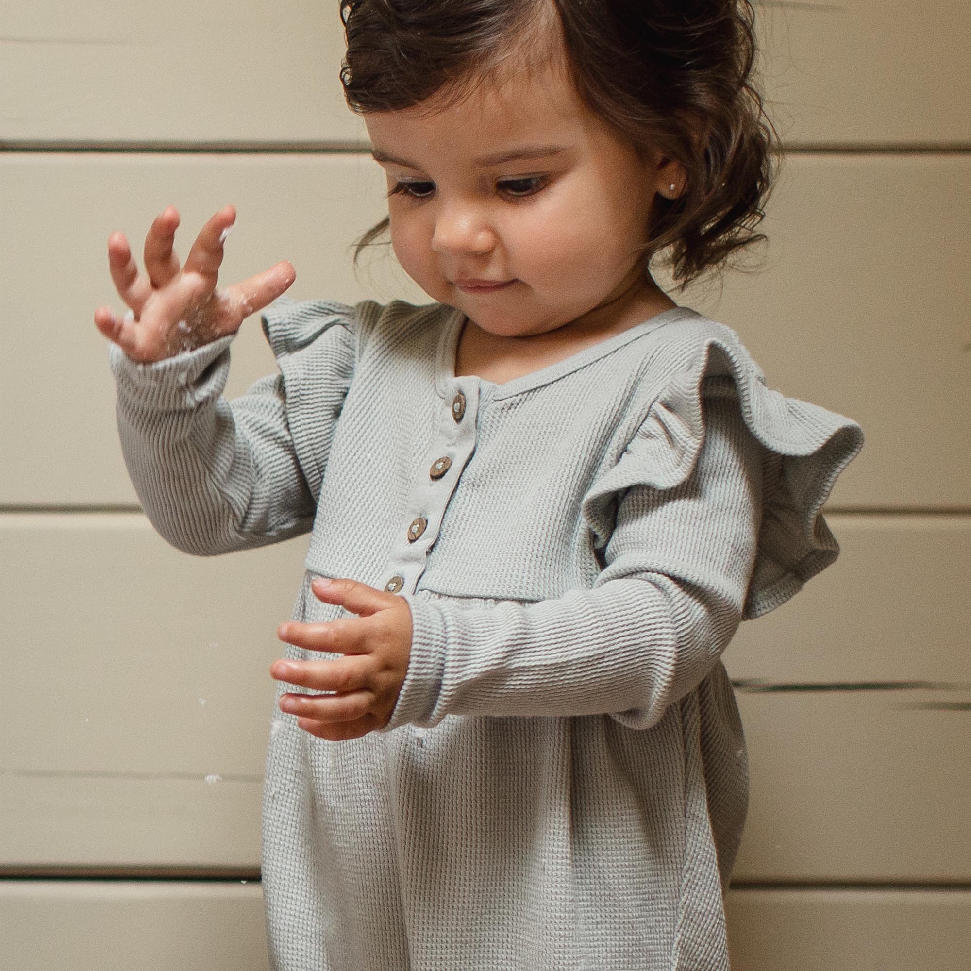 Organic Thermal Baby Girl Jumpsuit - Image 2