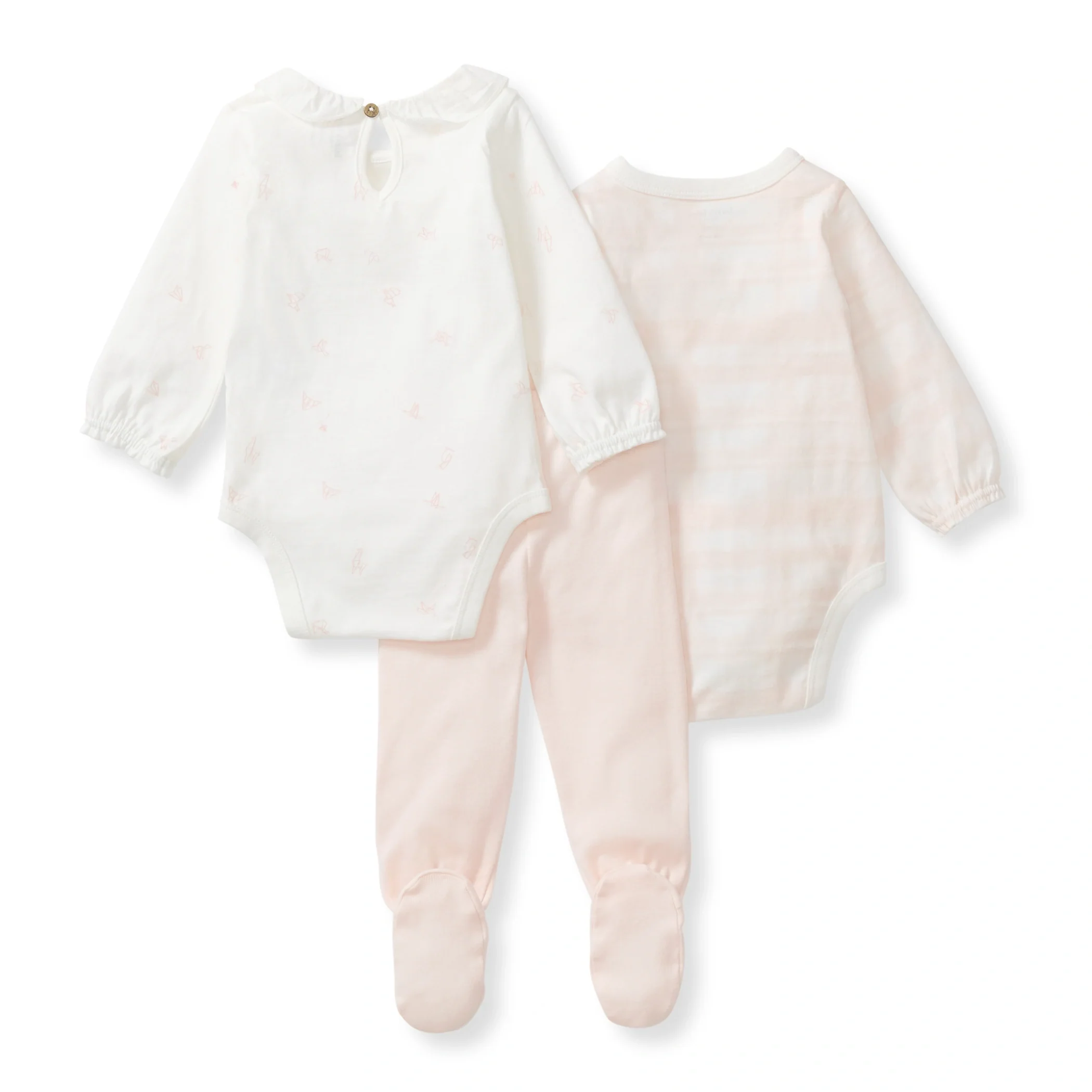 Origami Baby Girl 3-Piece Bodysuit & Pants Set - Image 3