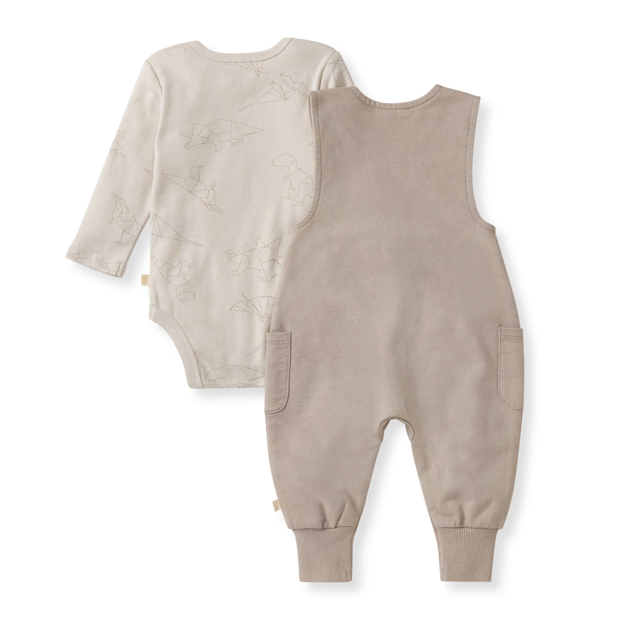 Origami Dinos Baby Boy Bodysuit & Jumpsuit Set - Image 3