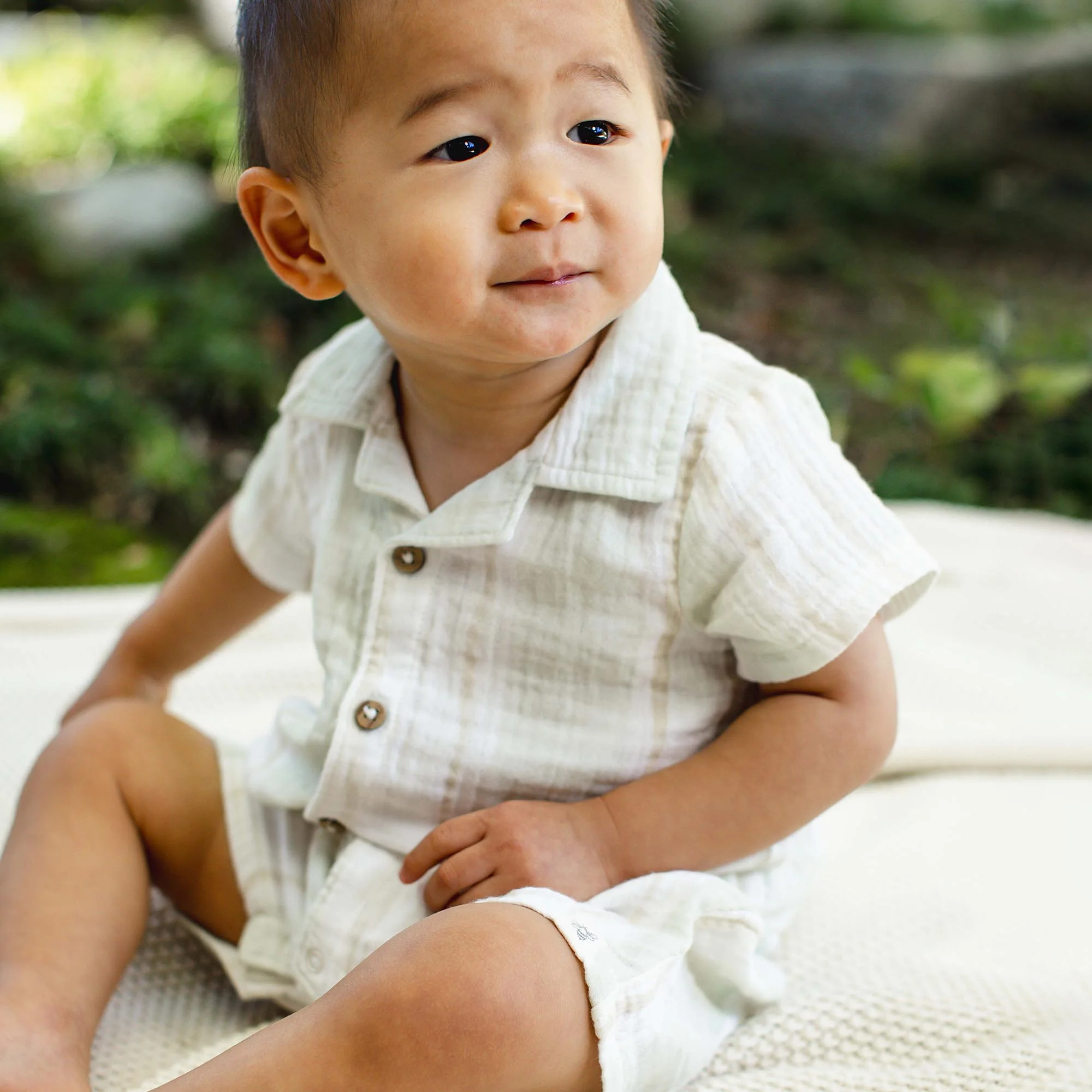 Pacific Stripe Baby Boy Romper - Image 2