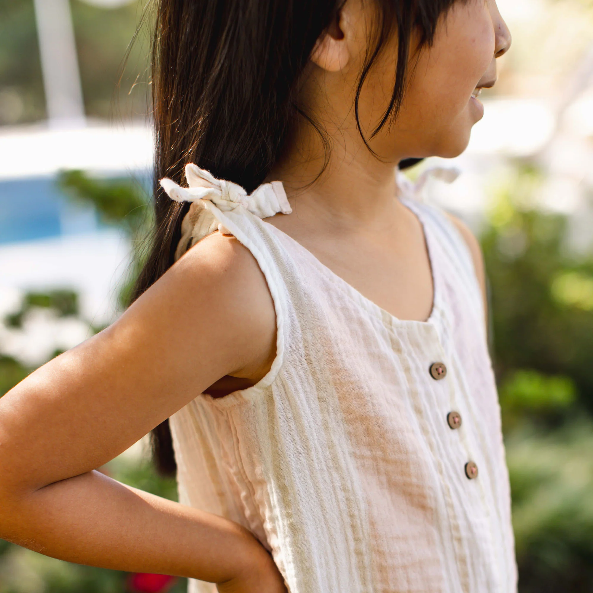 Pacific Stripe Organic Girl Romper - Image 5