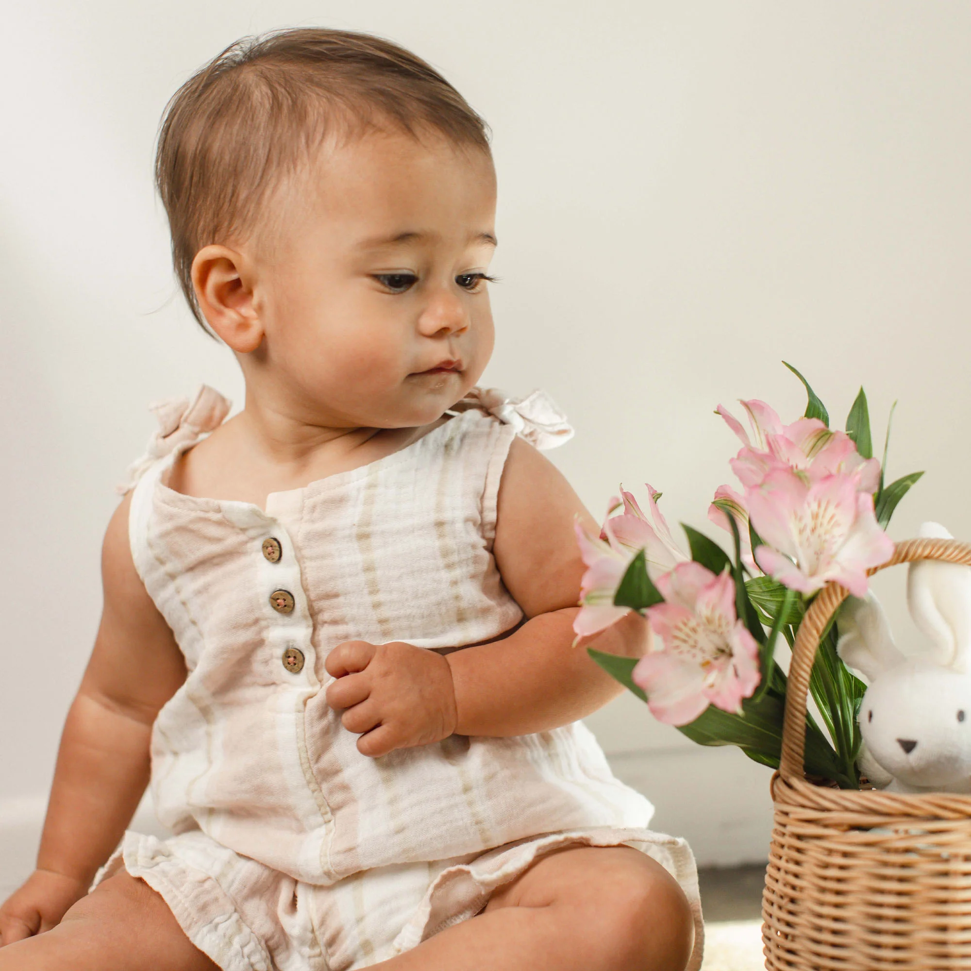 Pacific Stripe Organic Girl Romper - Image 6