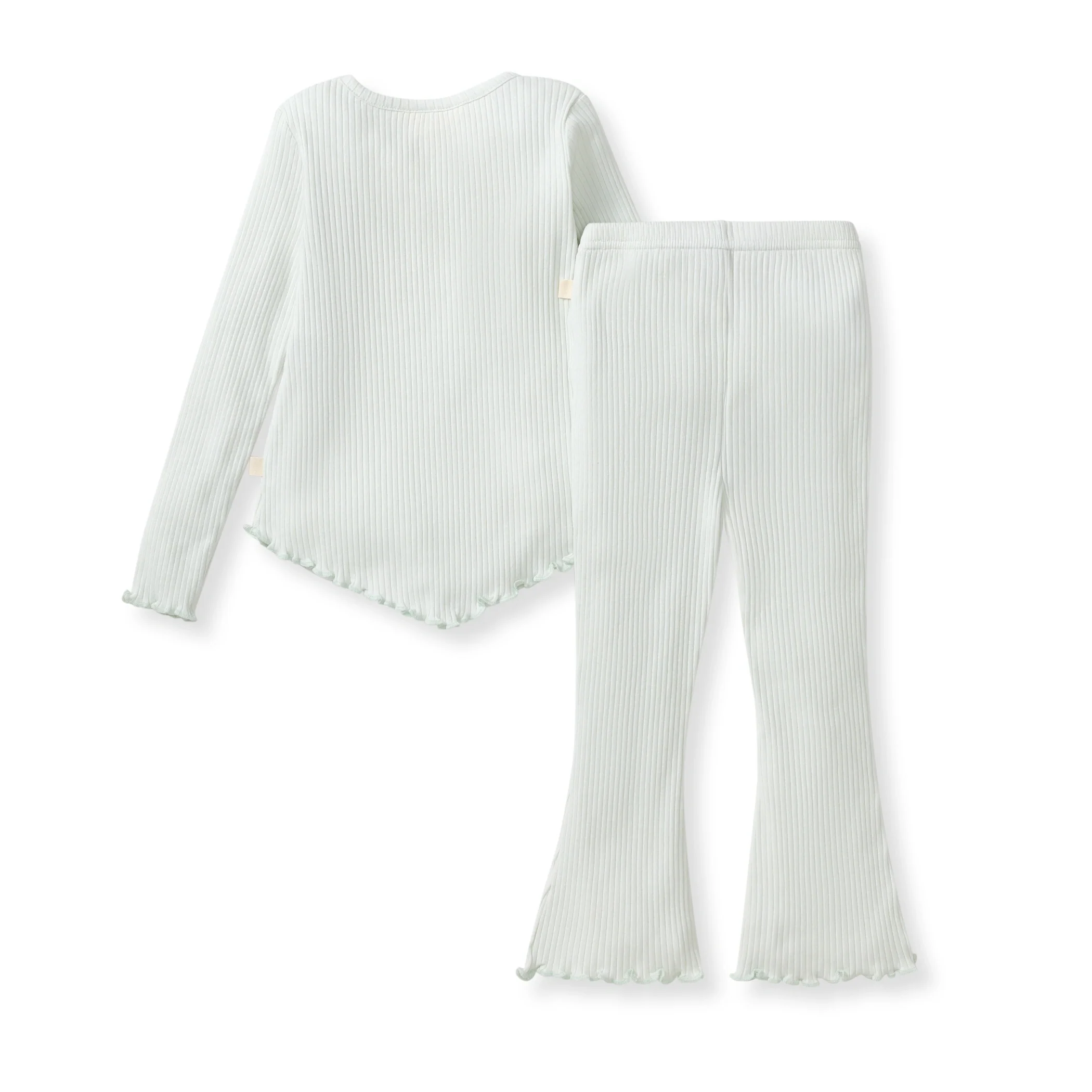 Wide Ribbed Tee & Flare Pants Set - Image 3