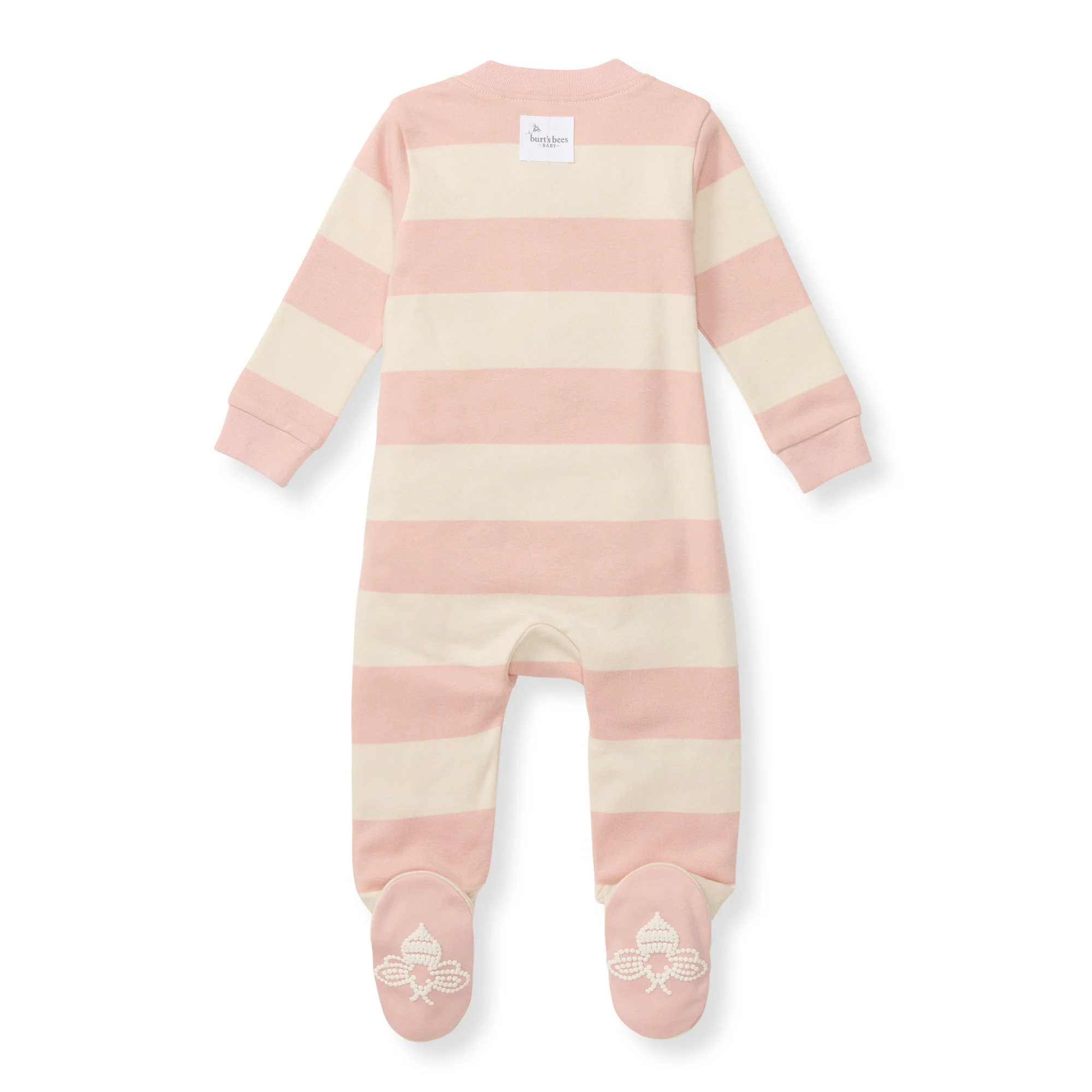 Rugby Stripe Organic Cotton Sleep & Play - Pink Sand - Image 3