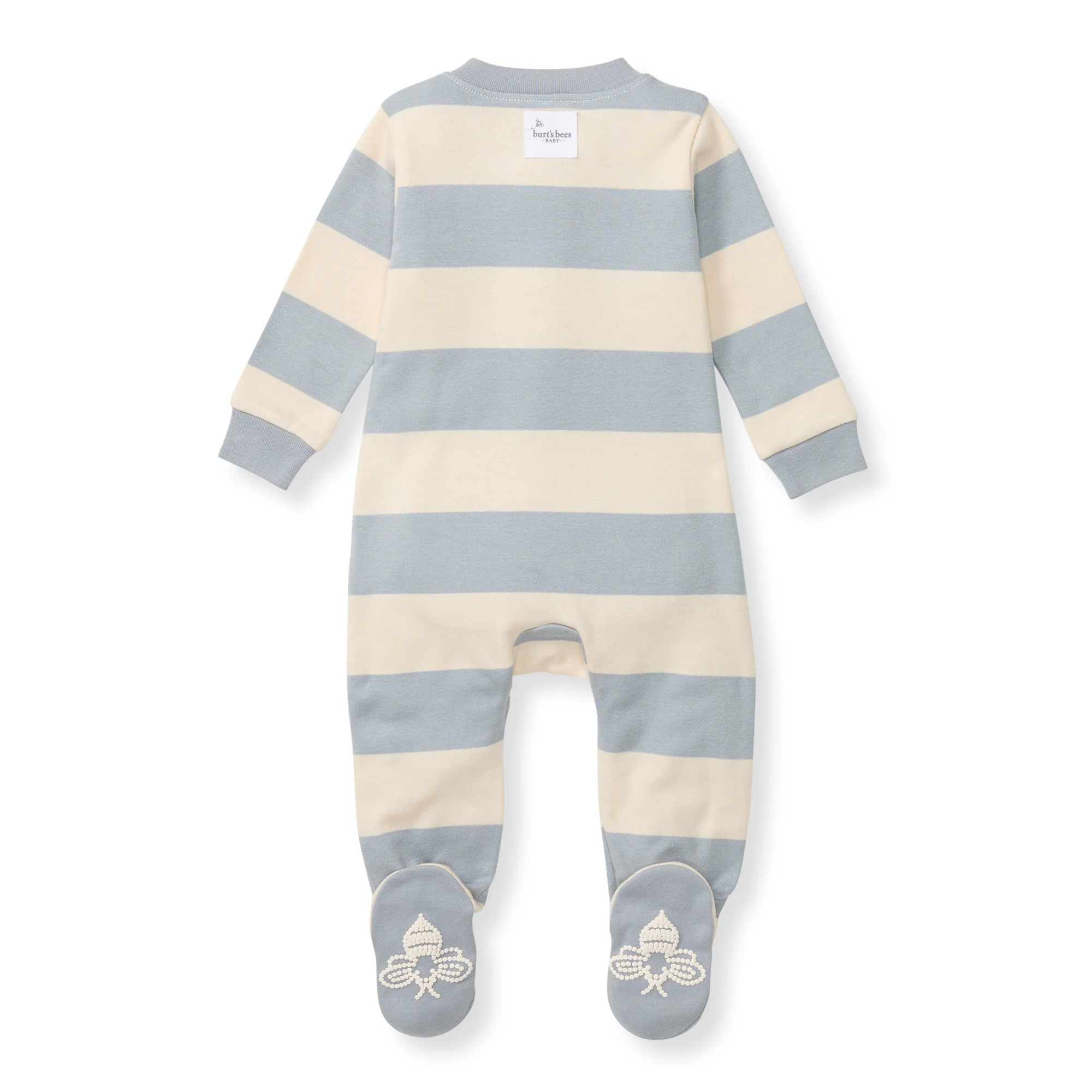 Rugby Stripe Organic Cotton Sleep & Play - Quarry - Image 3
