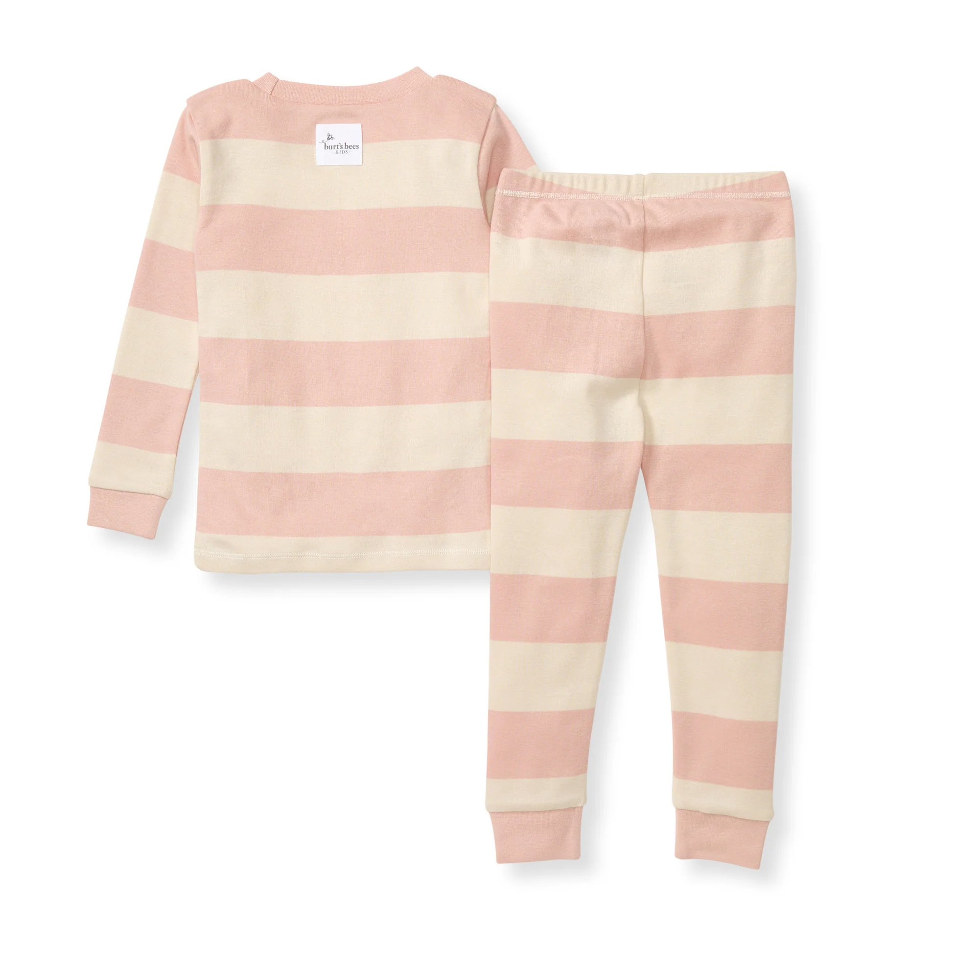 Rugby Stripe Organic Cotton Two-Piece Pajamas - Pink Sand - Image 3