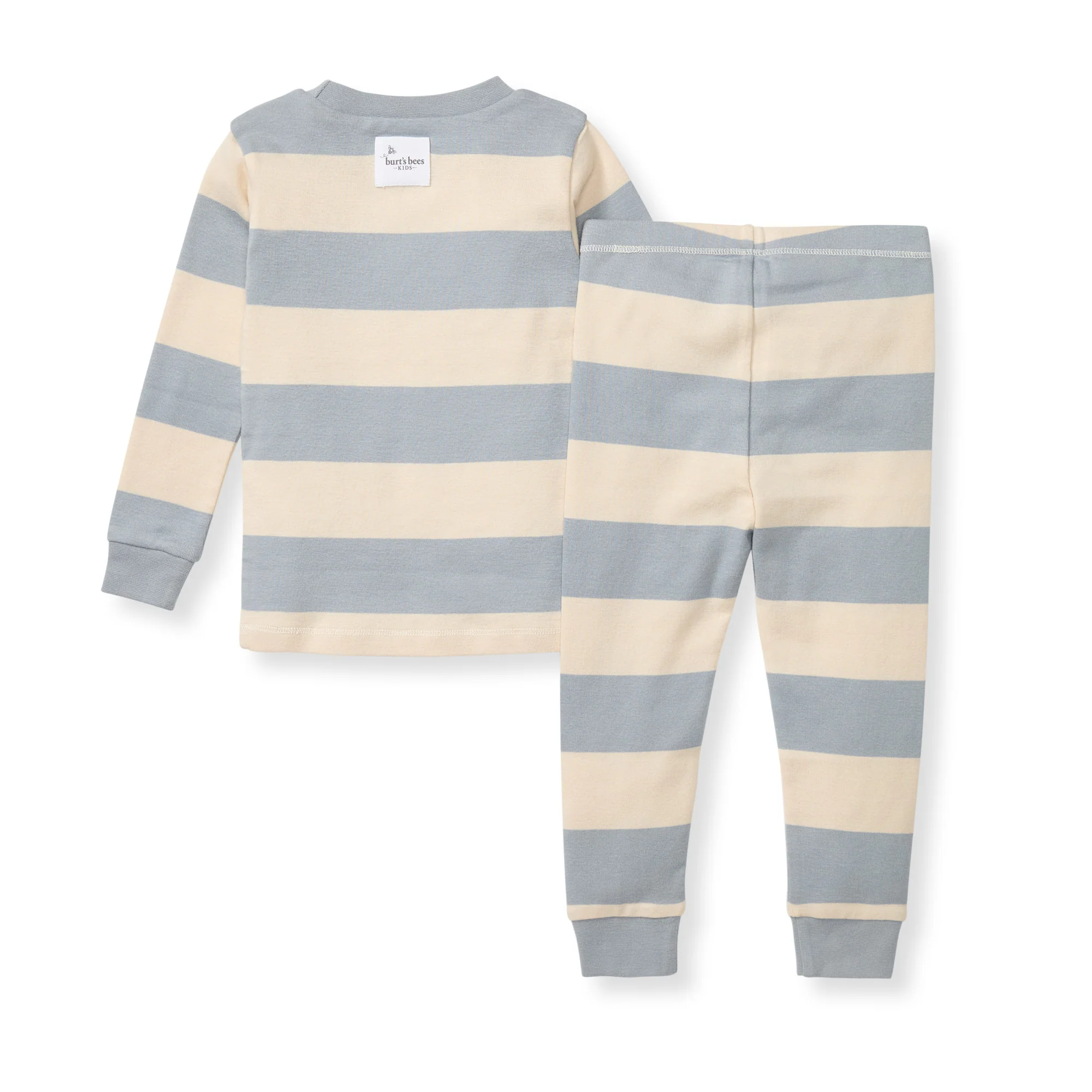 Rugby Stripe Organic Cotton Two-Piece Pajamas - Quarry - Image 3