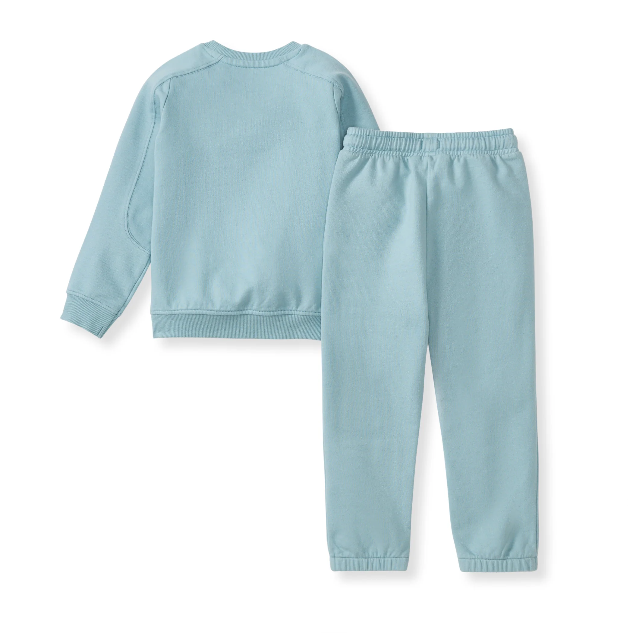 Seamed Organic Blue Sweatshirt & Pants Set - Image 3