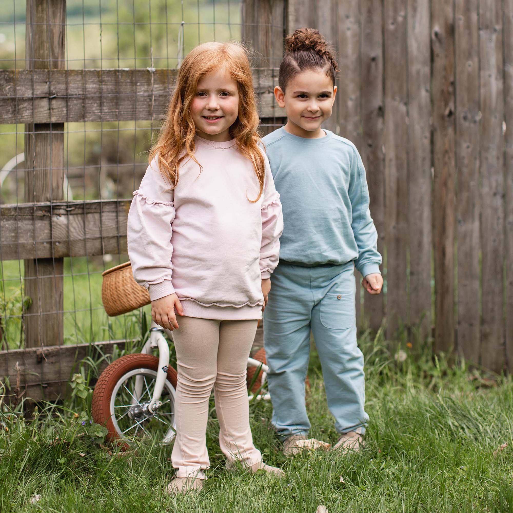 Seamed Organic Blue Sweatshirt & Pants Set - Image 8