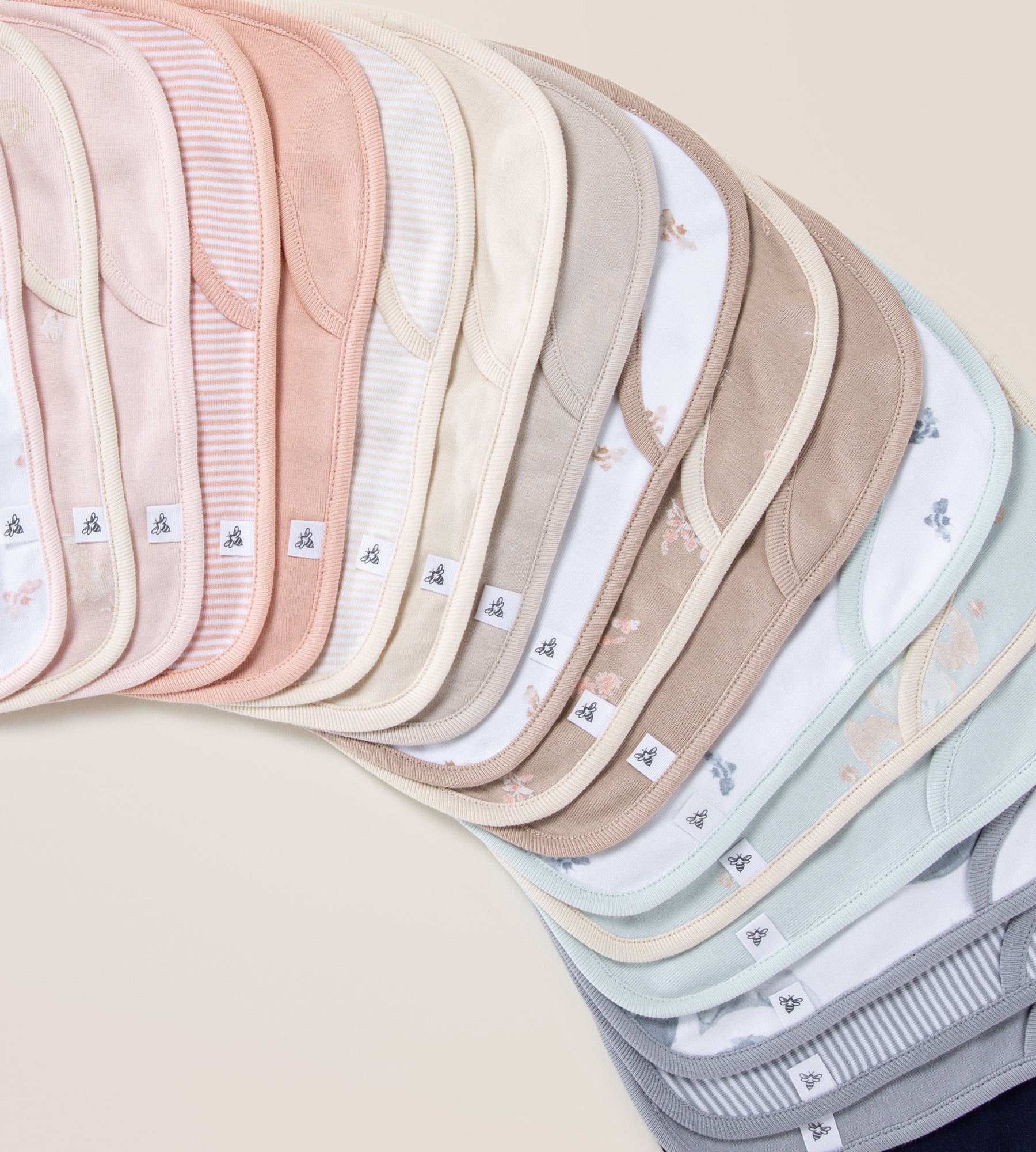 Solid Organic Cotton Baby Bibs 5 Pack - Pink Sand - Image 3