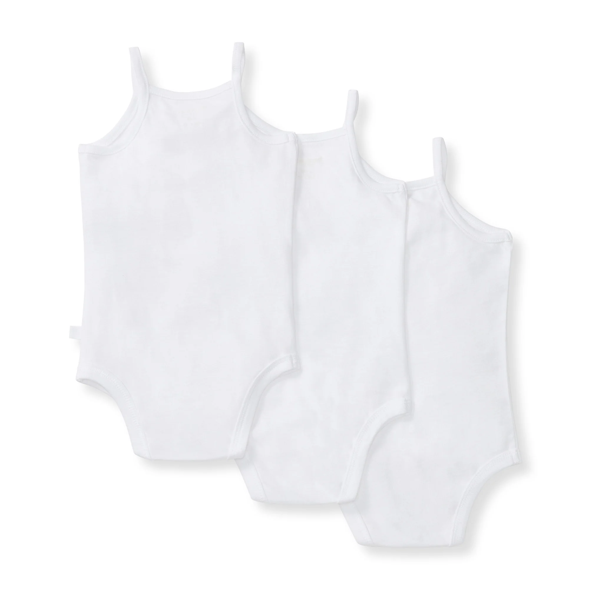 Solid Organic Cotton Baby Camisole Bodysuits 3 Pack - Image 3