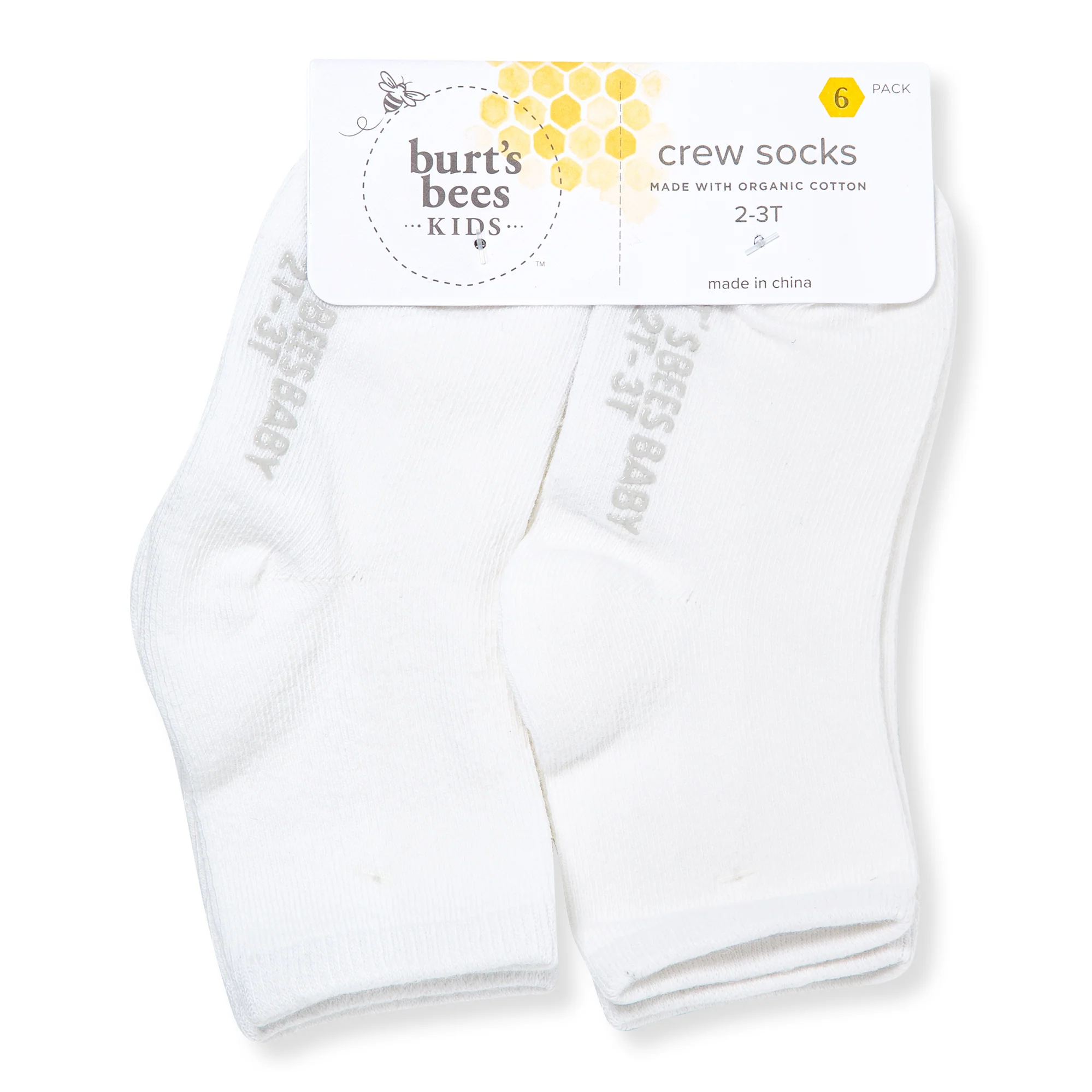 Solid Organic Cotton Baby Crew Socks 6 Pack - Image 3