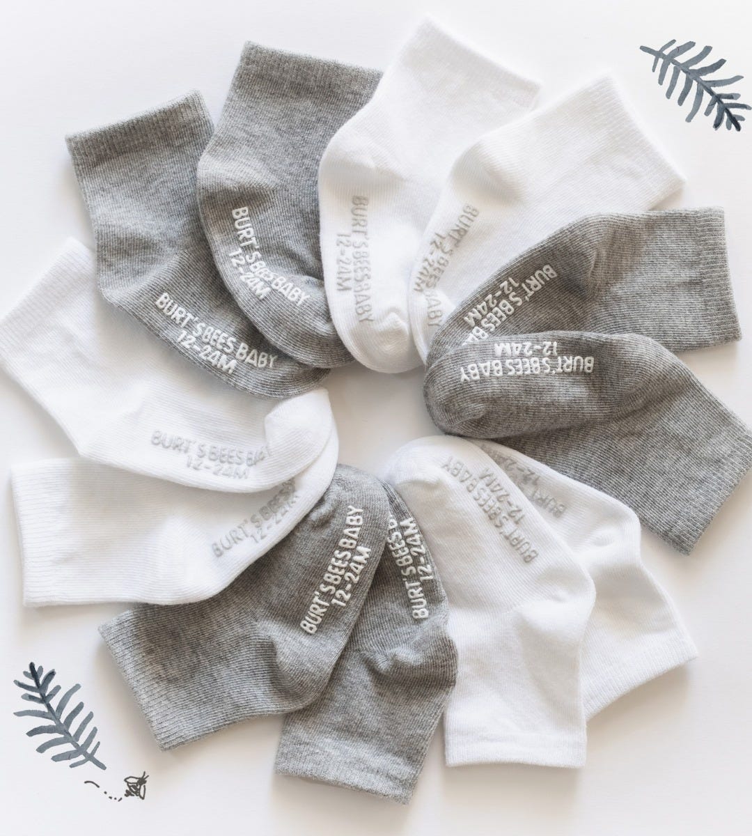 Solid Organic Cotton Baby Crew Socks 6 Pack - Image 5
