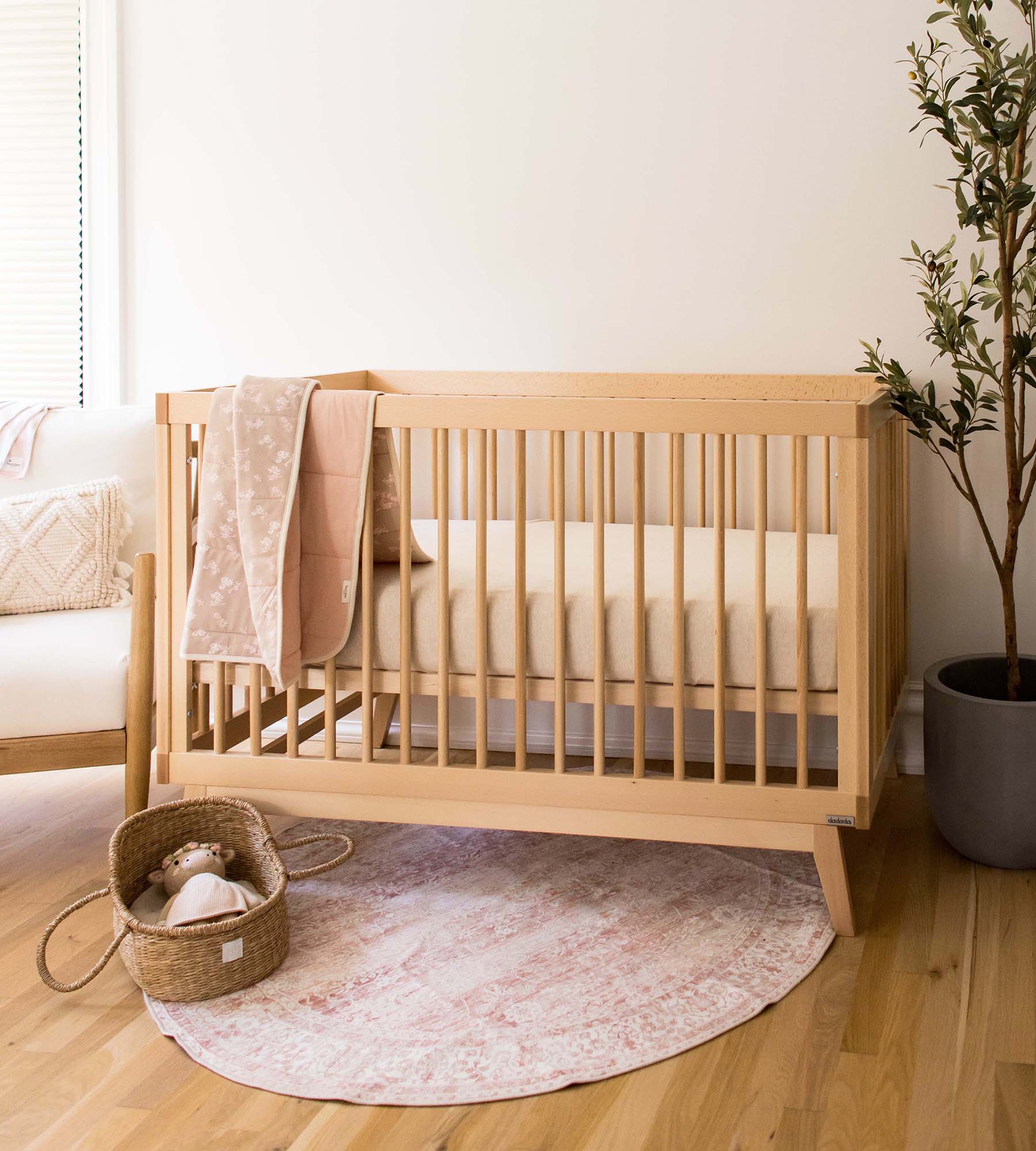 Solid Organic Cotton BEESNUG® Fitted Crib Sheet - Oatmeal - Image 3