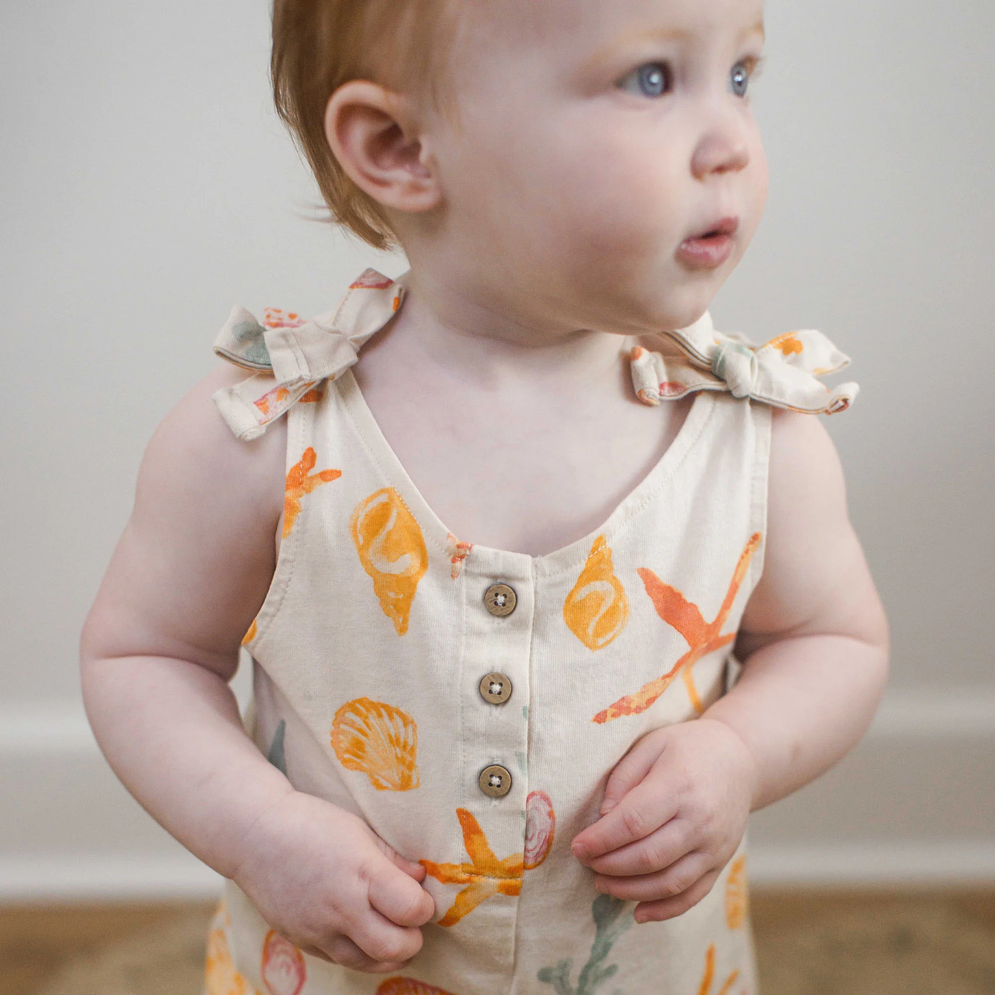 Starfish & Shells Organic Girl Romper - Image 6