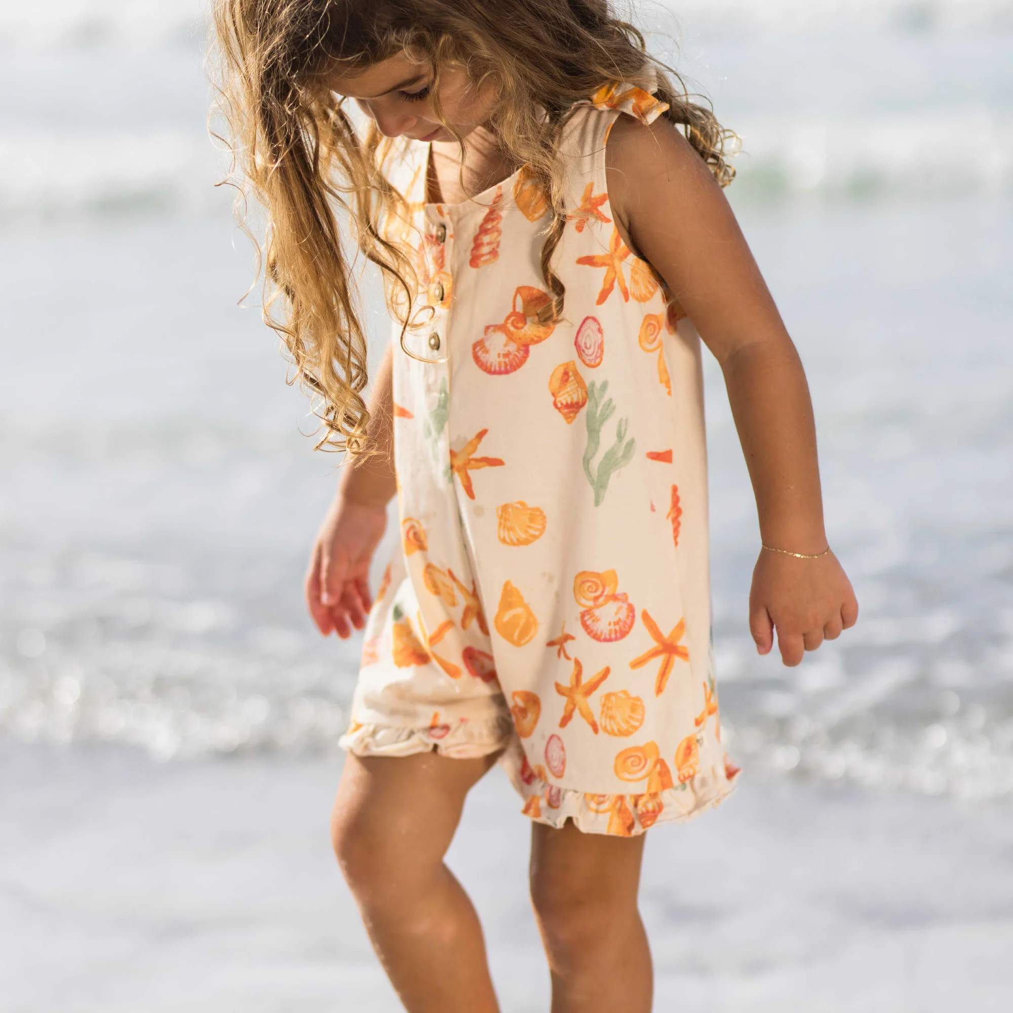 Starfish & Shells Organic Girl Romper - Image 7