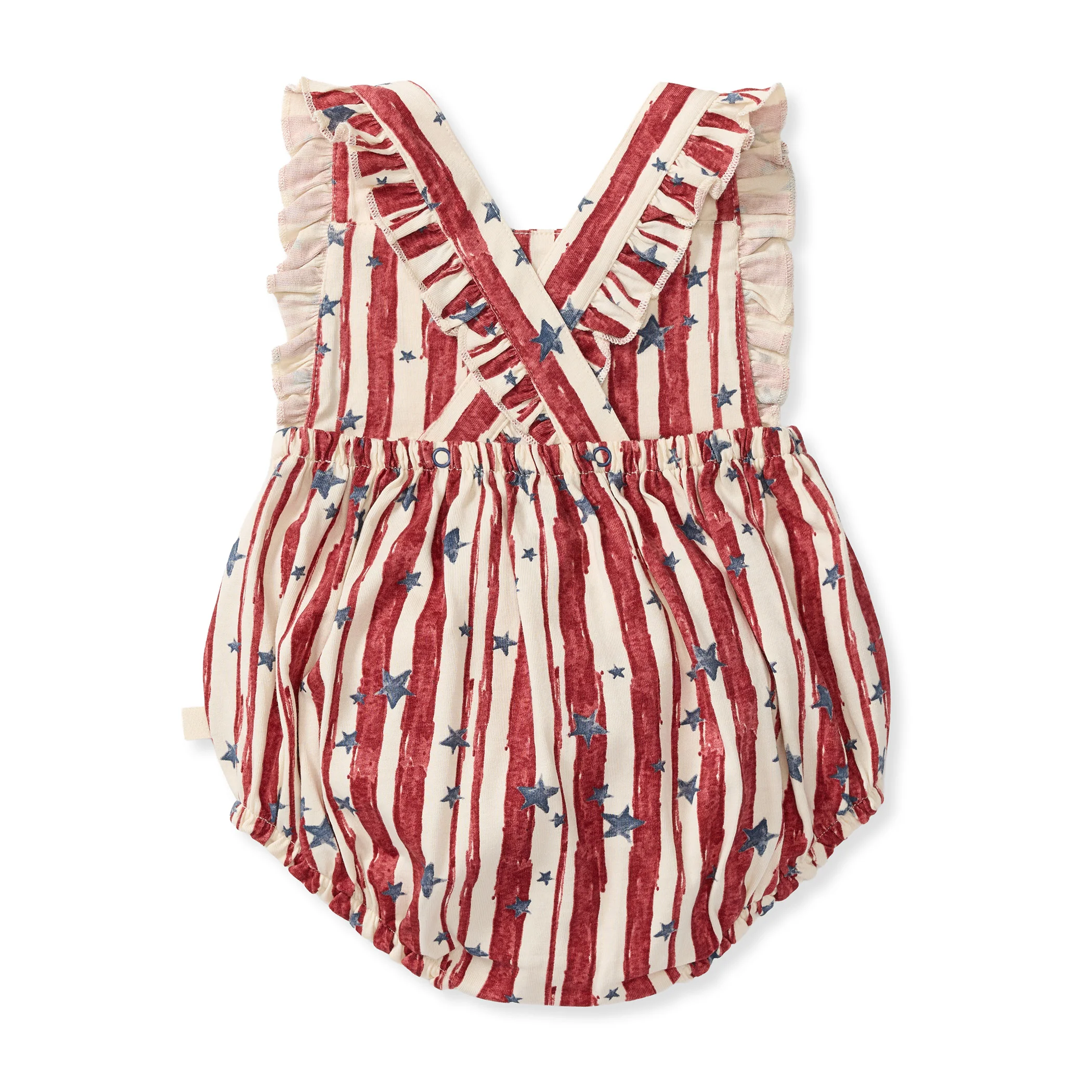 Stars & Stripes Baby Girl Bubble Romper - Image 3