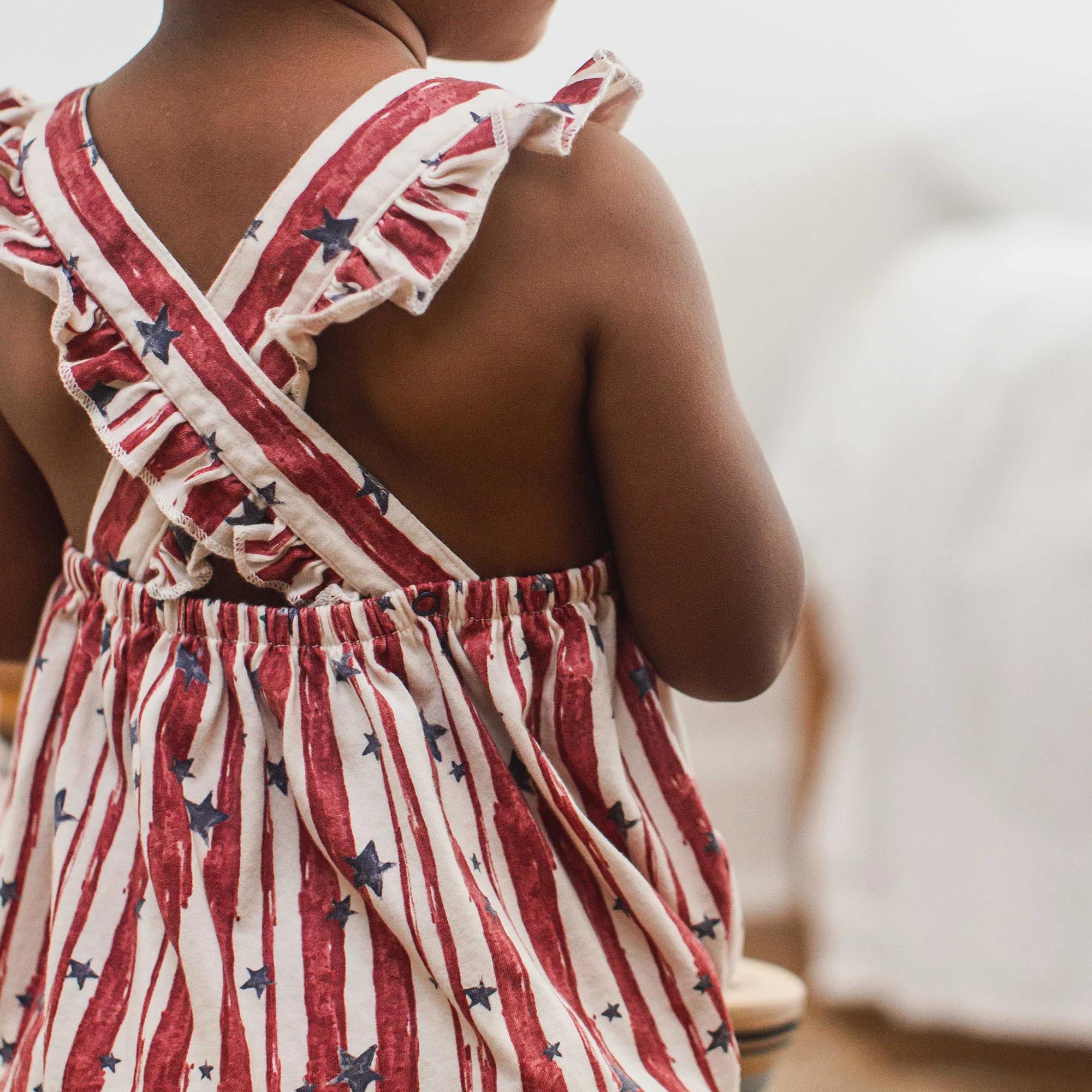Stars & Stripes Baby Girl Bubble Romper - Image 5