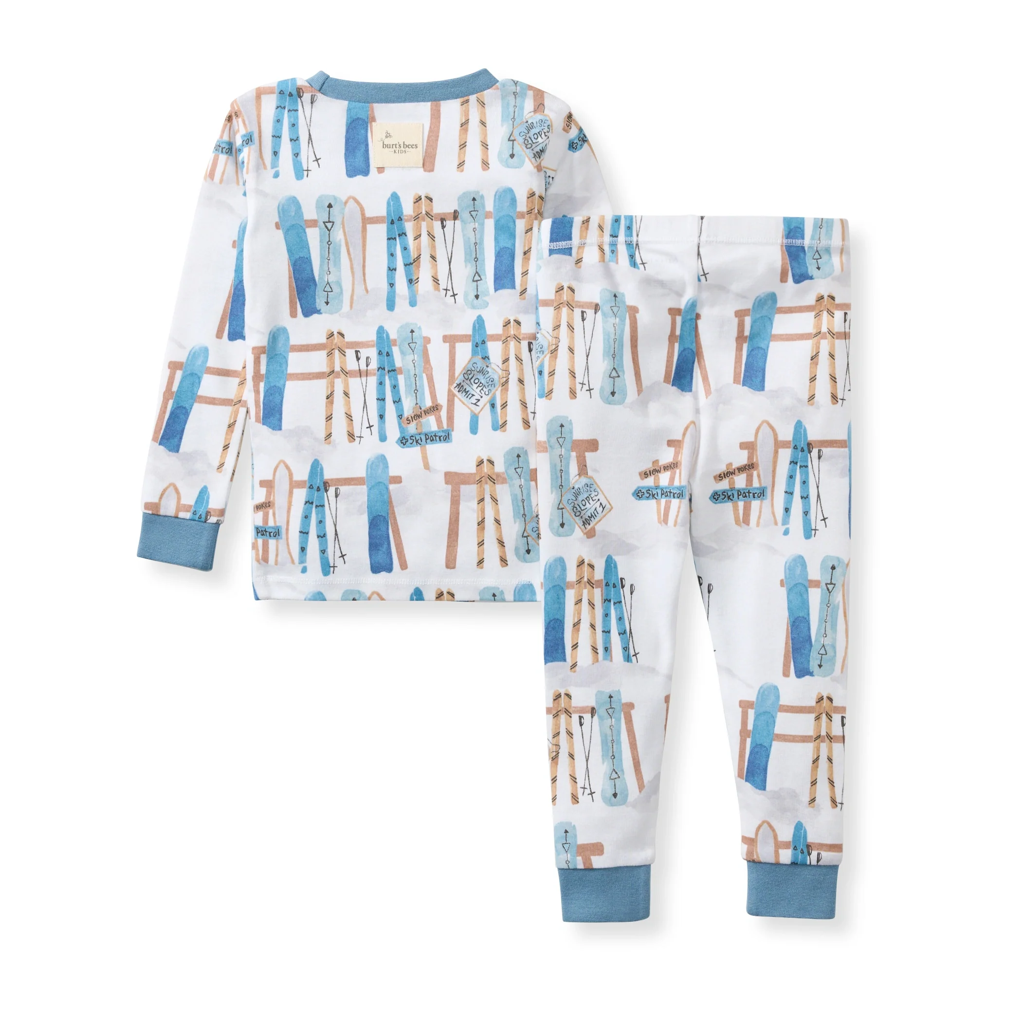 Sunrise Slopes Organic Cotton Two-Piece Pajamas - Mountain Blue - Image 3