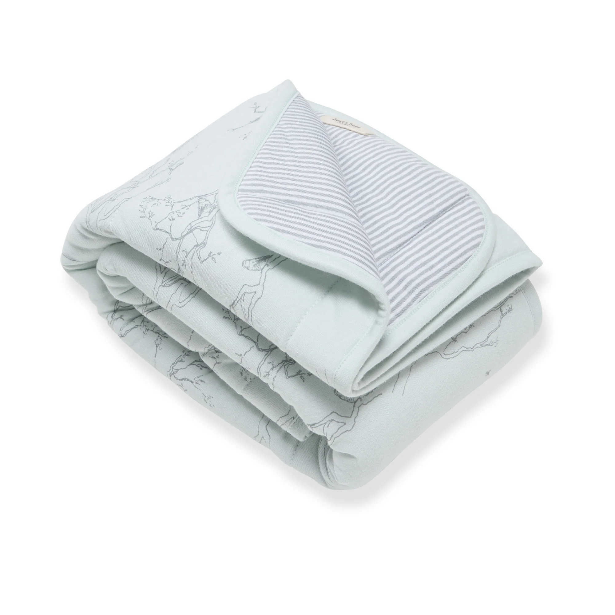 Swaying Branches Organic Cotton Reversible Baby Blanket - Ice Flow - Image 3