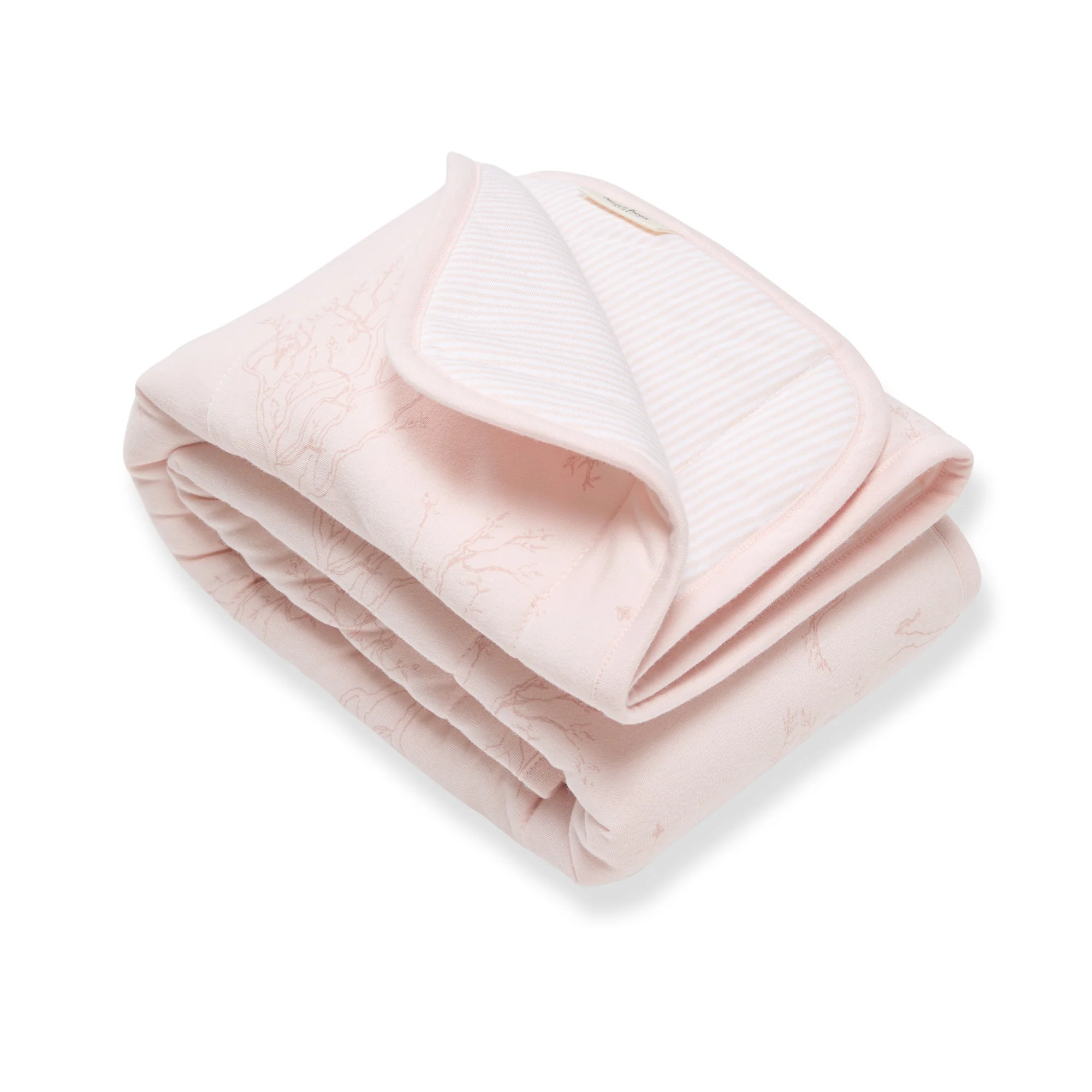 Swaying Branches Organic Cotton Reversible Baby Blanket - Ranunculus - Image 5