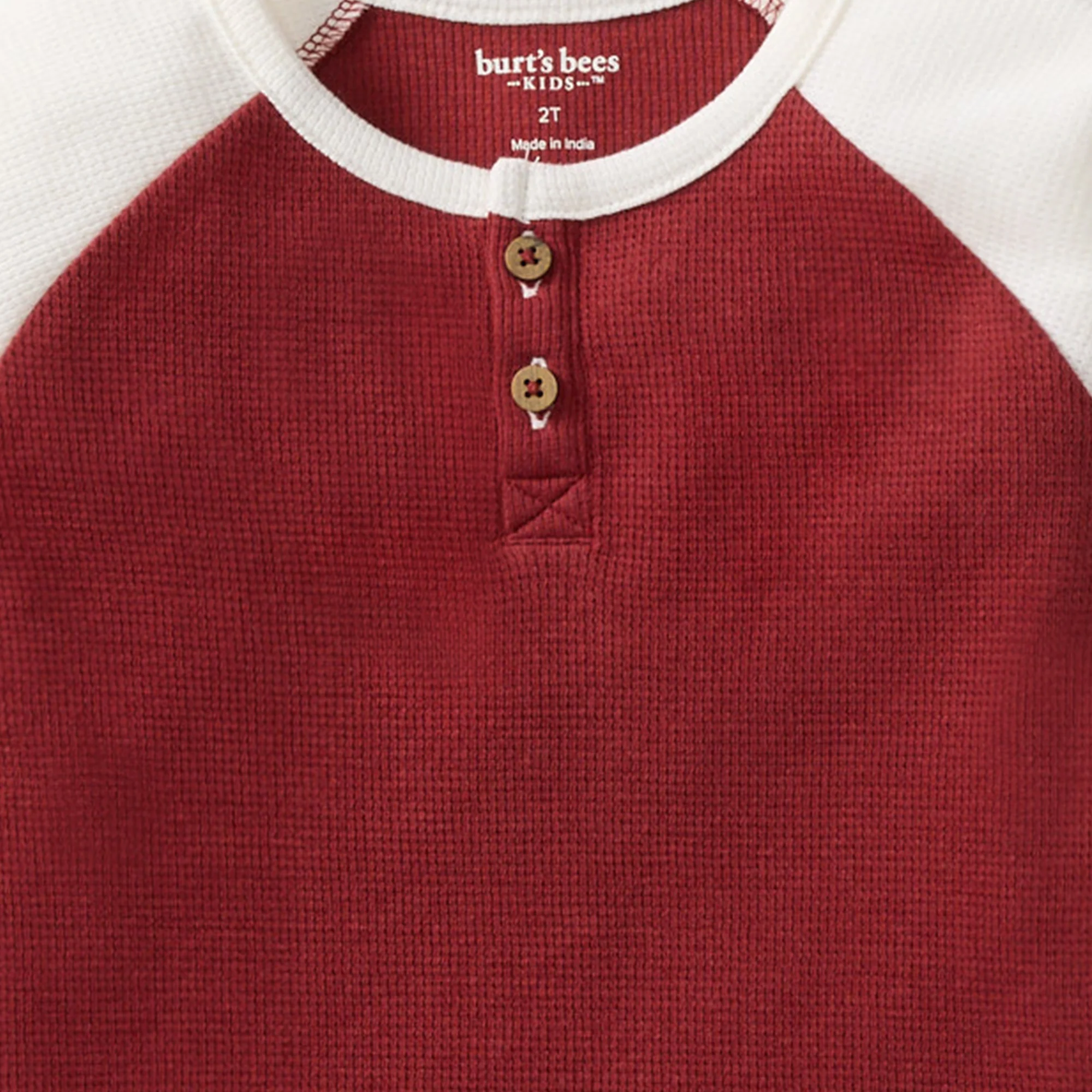 Thermal Organic Boy Tee & Pants Set - Brick Red - Image 4