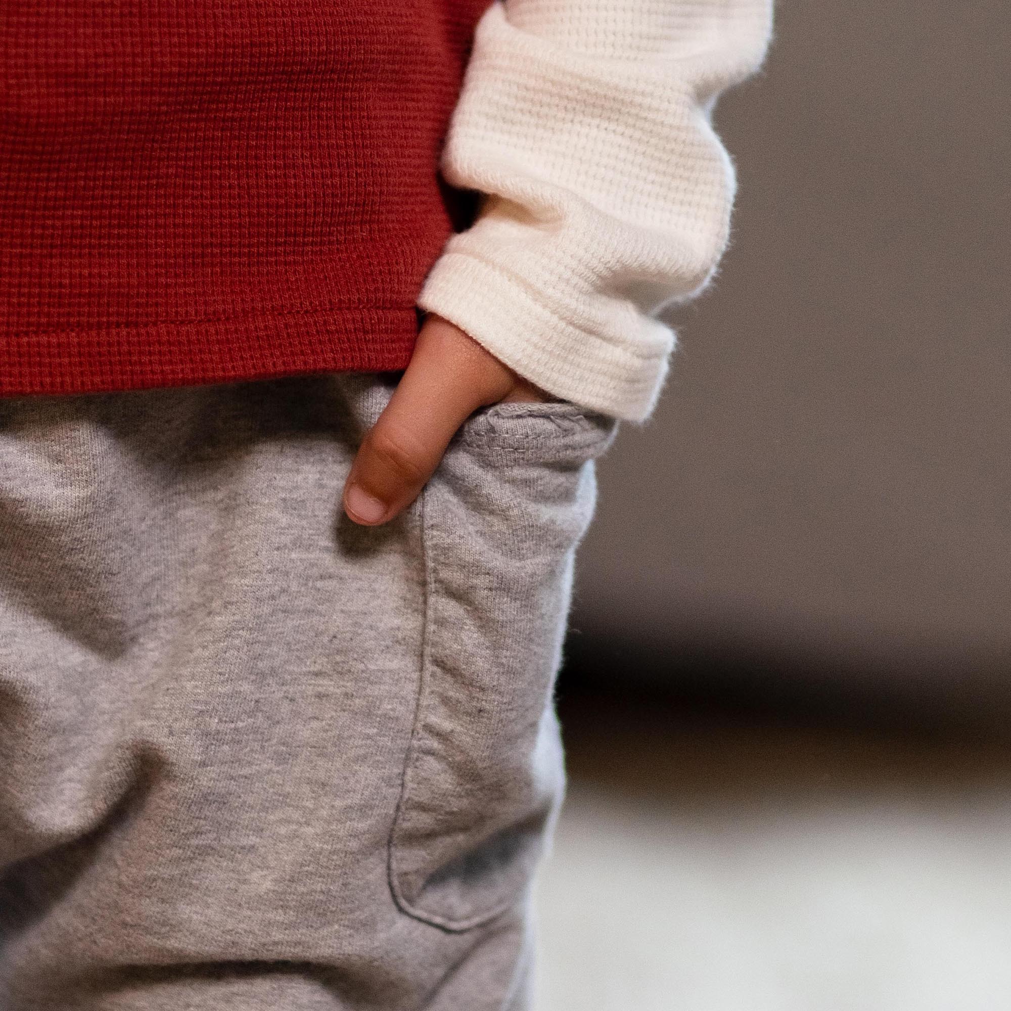 Thermal Organic Boy Tee & Pants Set - Brick Red - Image 8