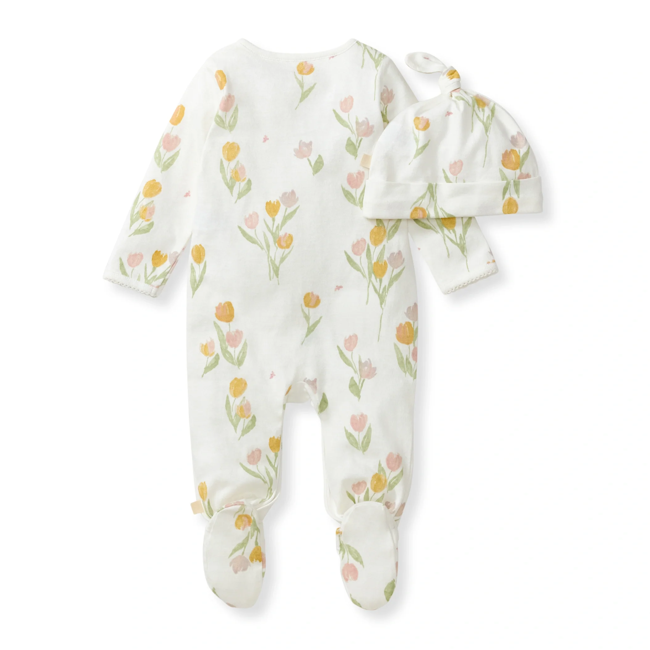 Tulip Fields Baby Girl Jumpsuit & Hat Set - Image 3