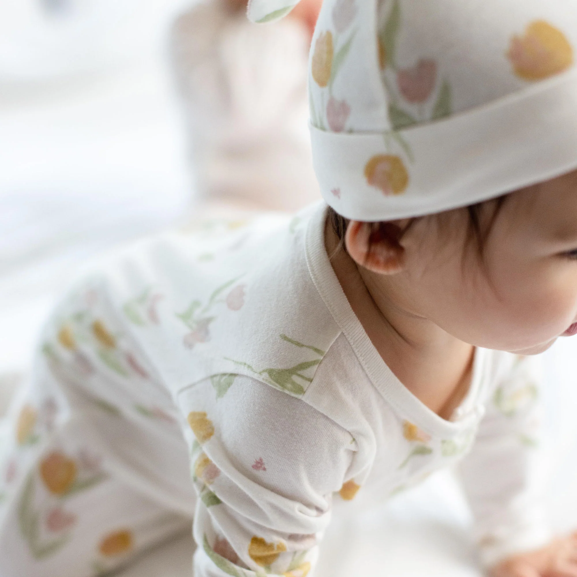 Tulip Fields Baby Girl Jumpsuit & Hat Set - Image 5