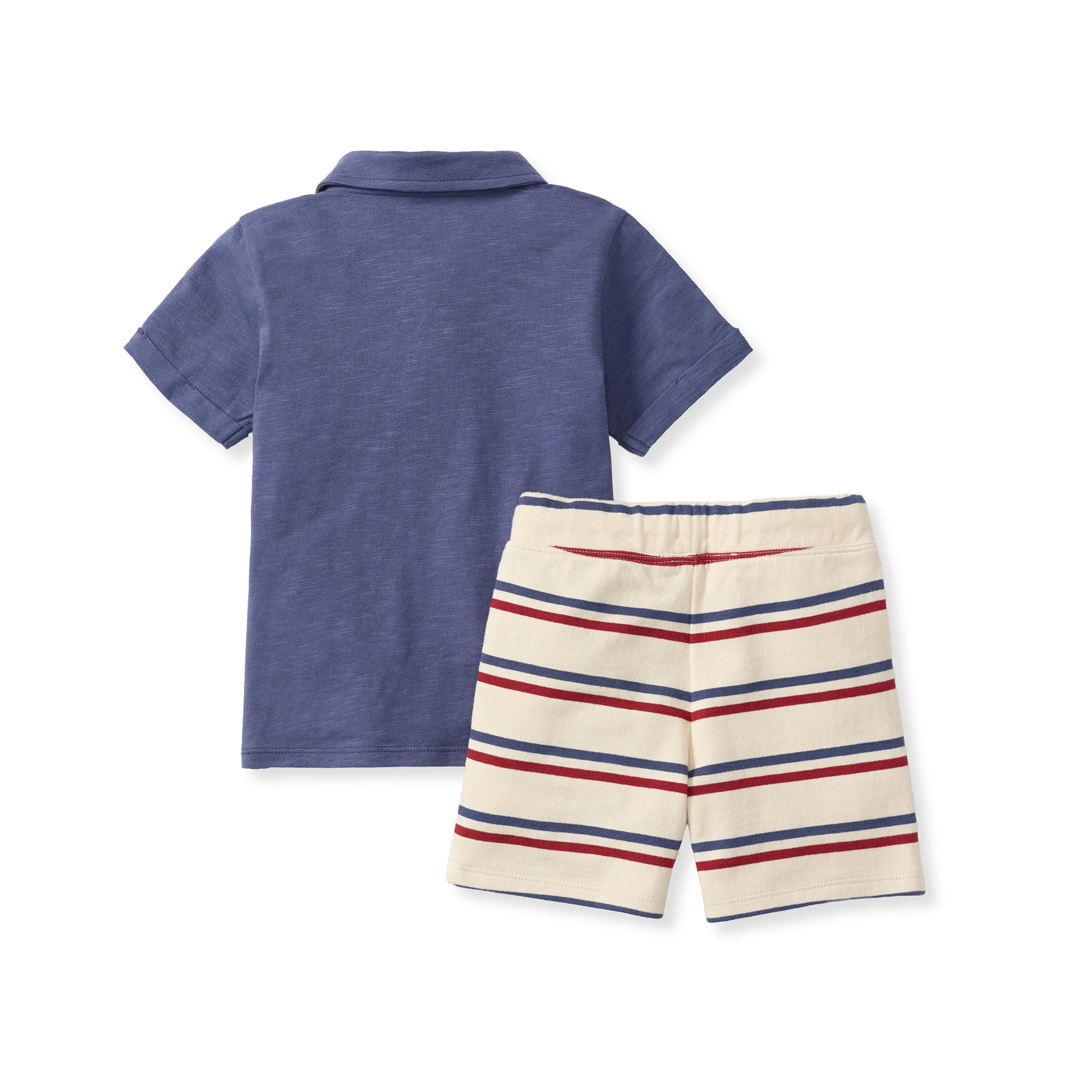 USA Stripe Polo Shirt & Shorts Set - Image 3