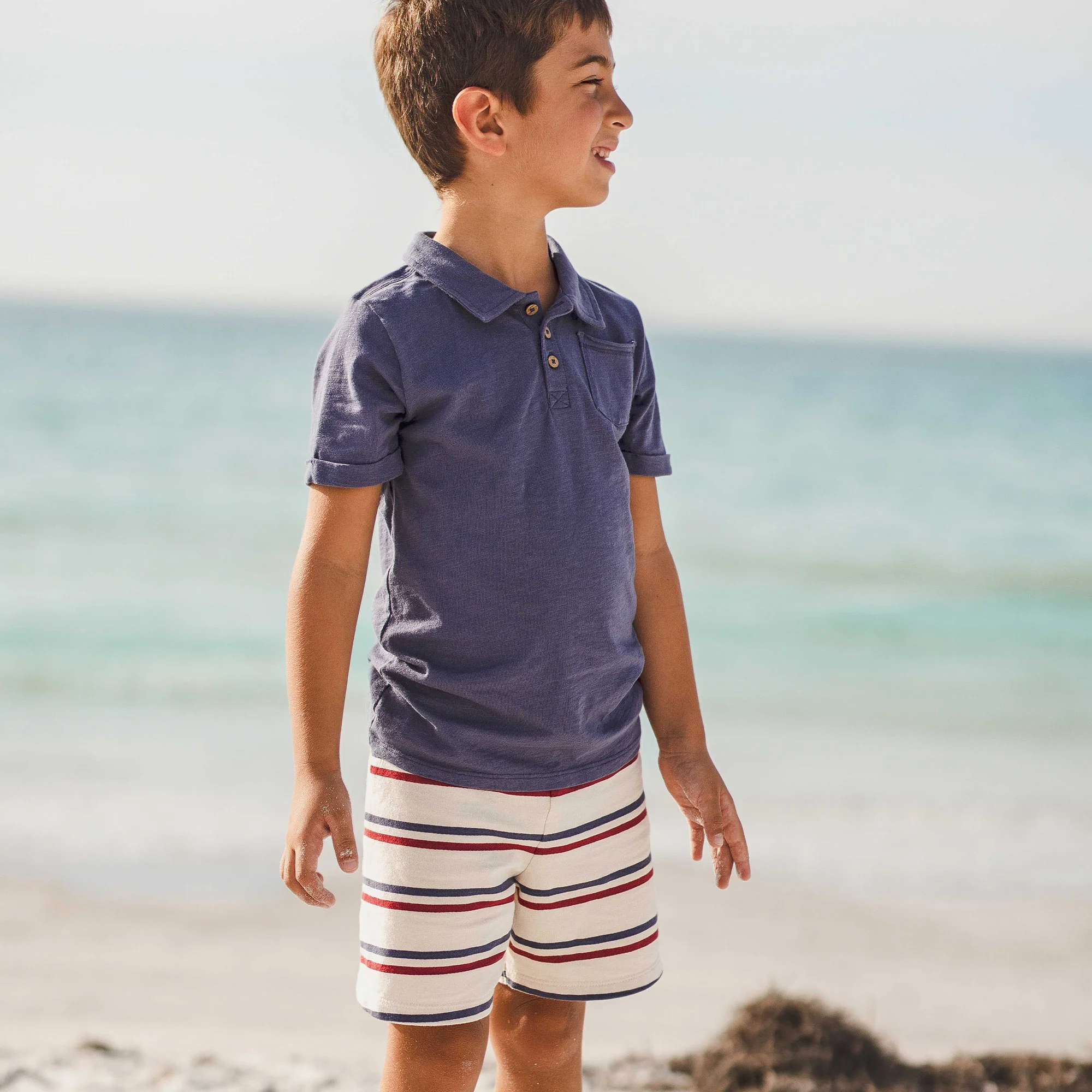 USA Stripe Polo Shirt & Shorts Set - Image 5