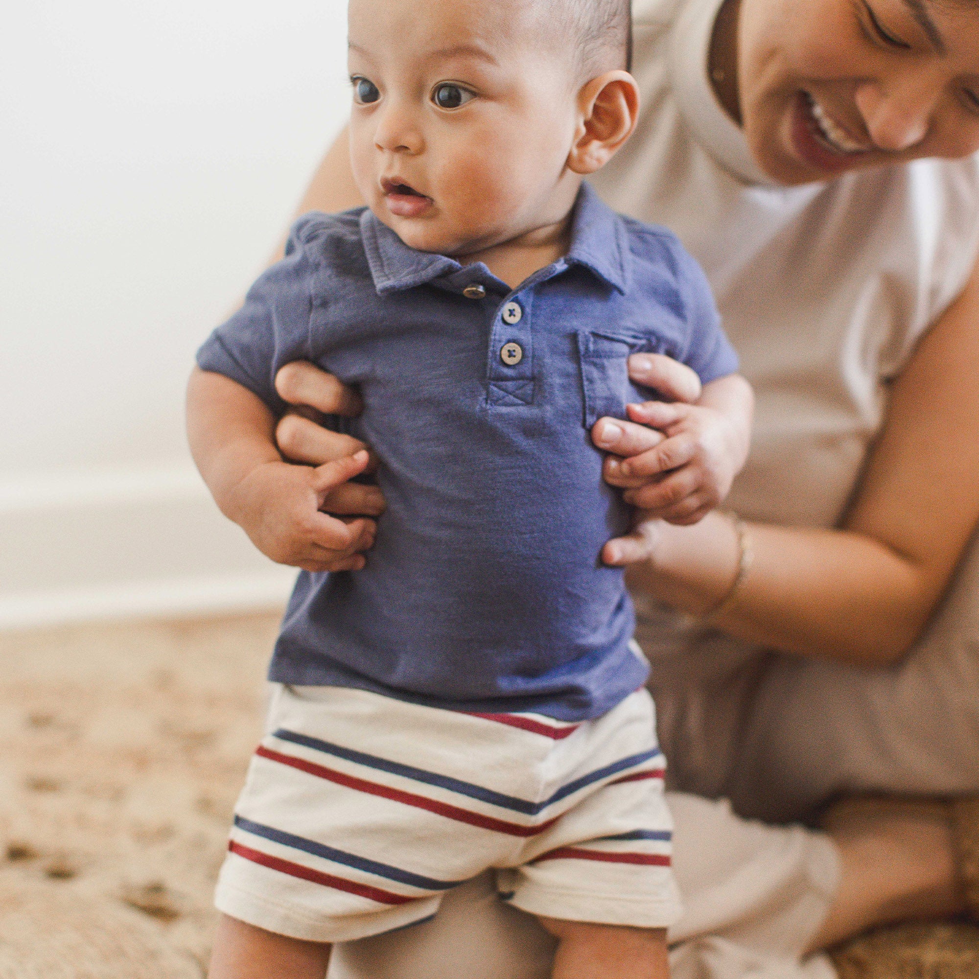 USA Stripe Polo Shirt & Shorts Set - Image 7