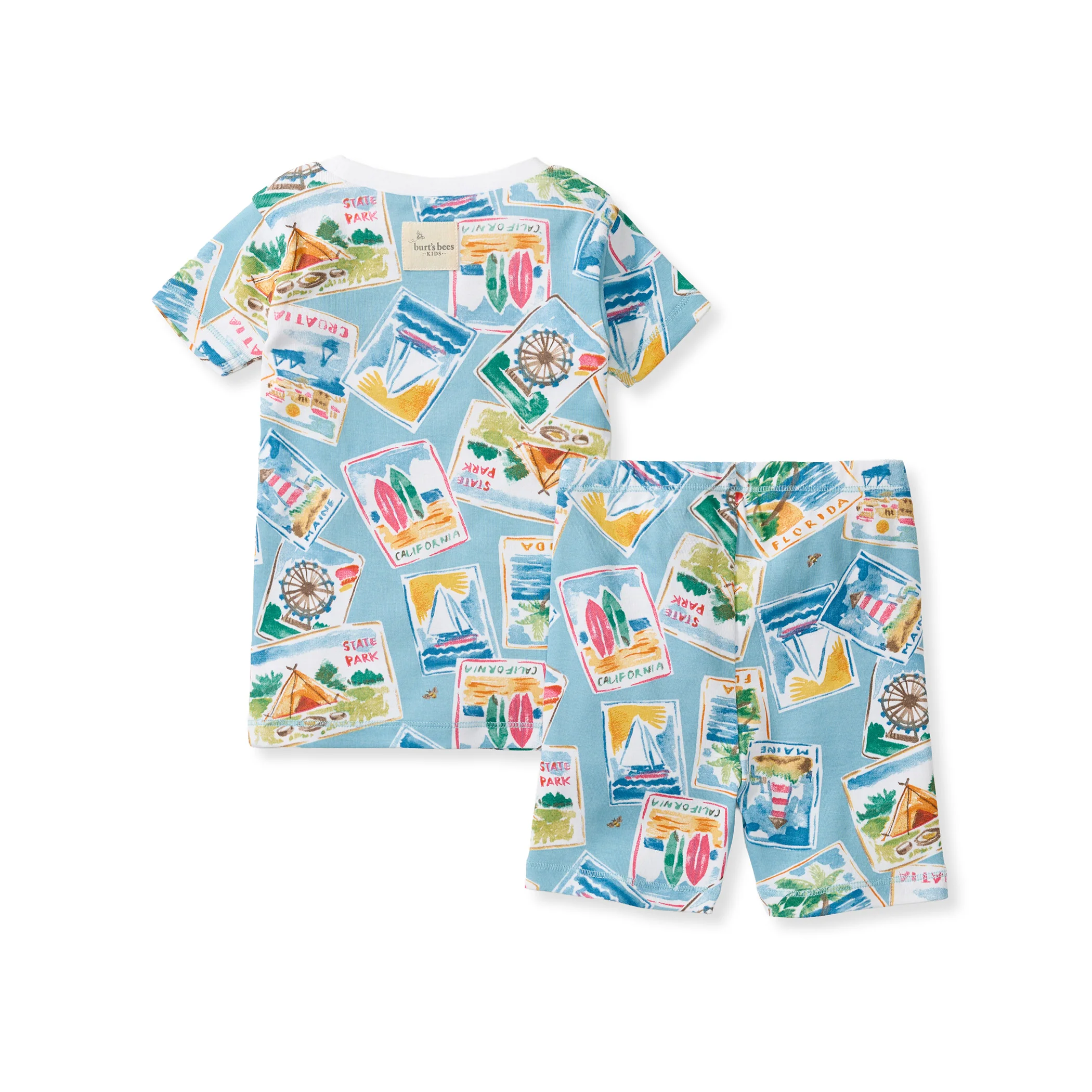 Vacation Postcards Organic Cotton Two-Piece Pajamas - Image 3