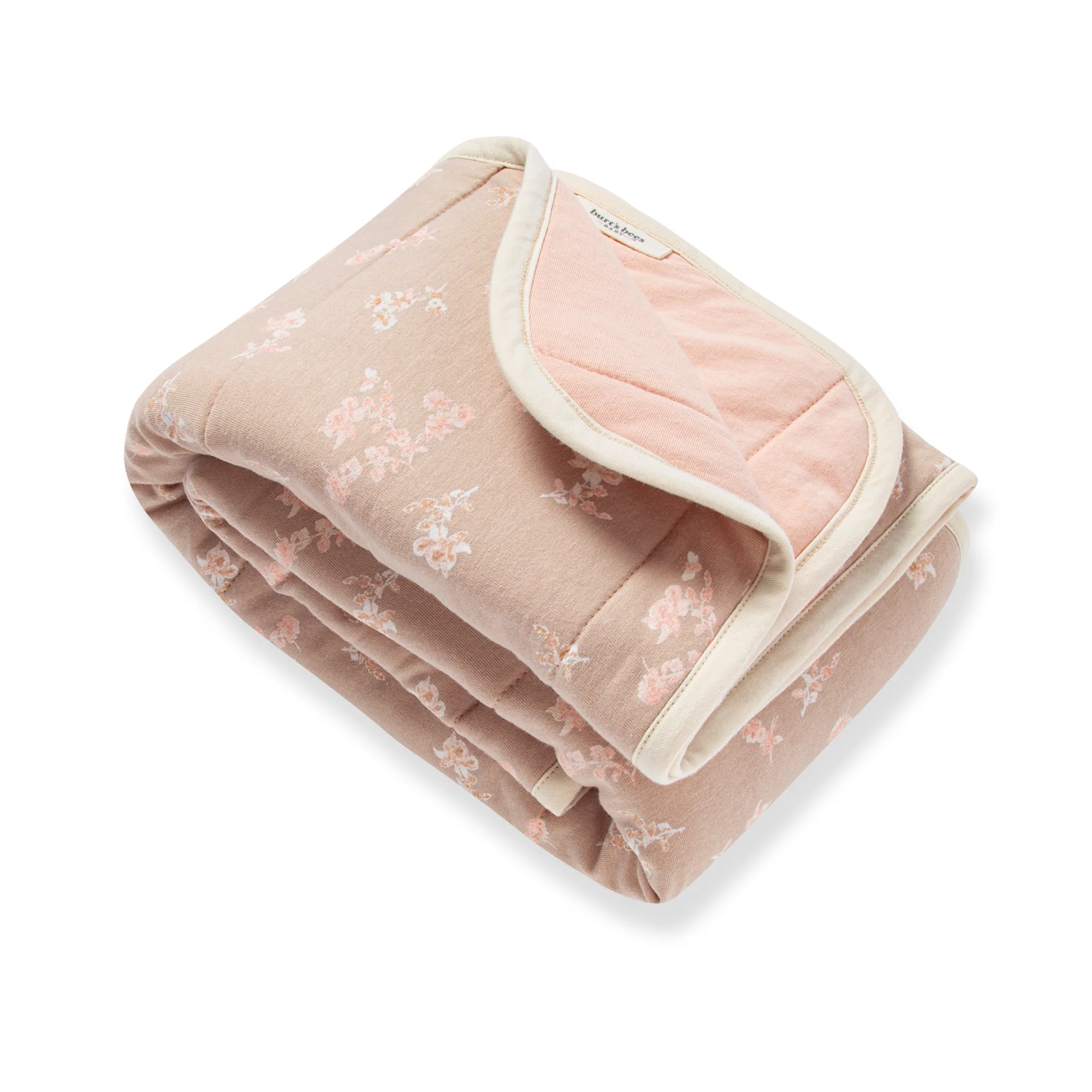 Whimsical Floral Organic Cotton Reversible Baby Blanket - Image 3