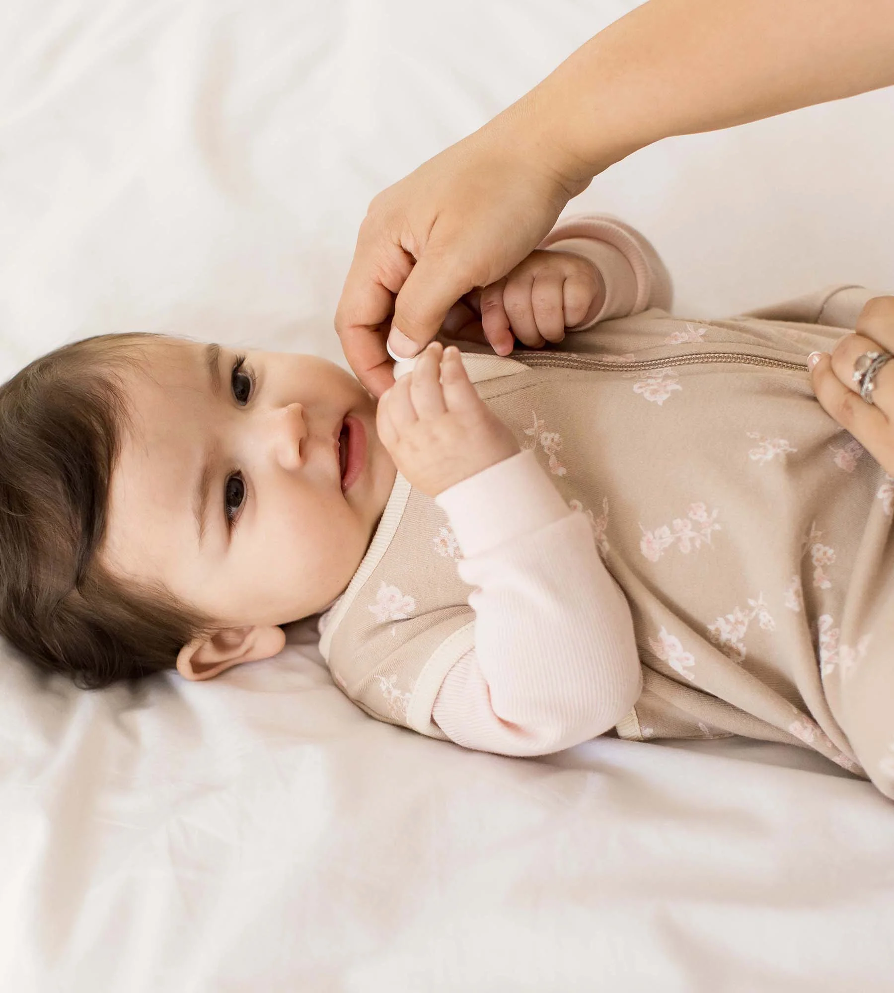 Whimsical Floral Organic Lightweight Beekeeper™ Wearable Baby Blanket - Image 7